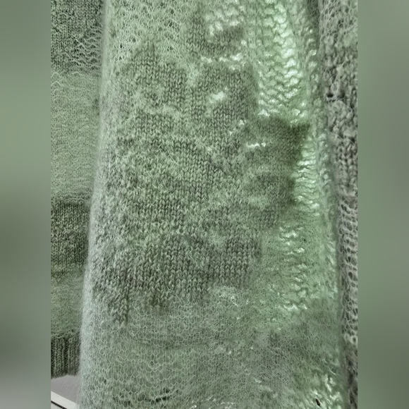 ANTHROPOLOGIE Feminine Mint Green Floral Brocade Fancy Knit Sweater NWT SRP$118 - Picture 8 of 9
